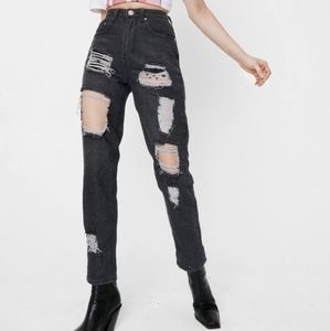 Nasty Gal distressed boyfriend jeans